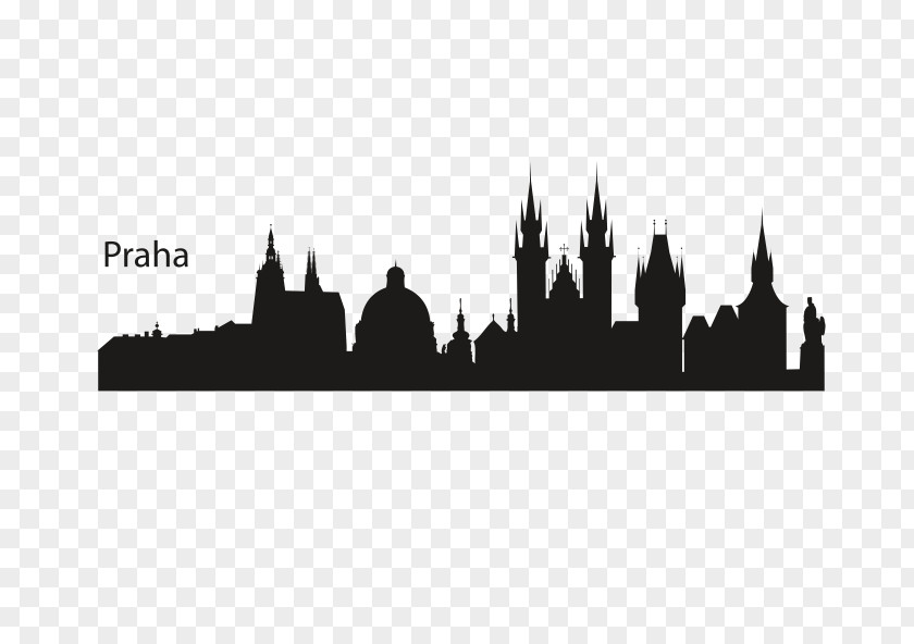 Silhouette Prague Vector Graphics Skyline Clip Art PNG