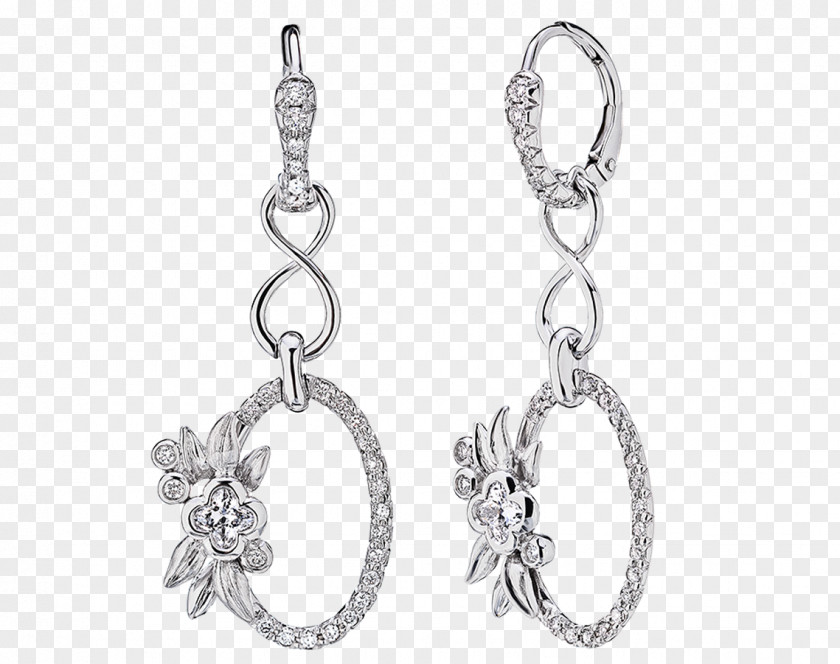 Silver Earring Body Jewellery Diamond PNG