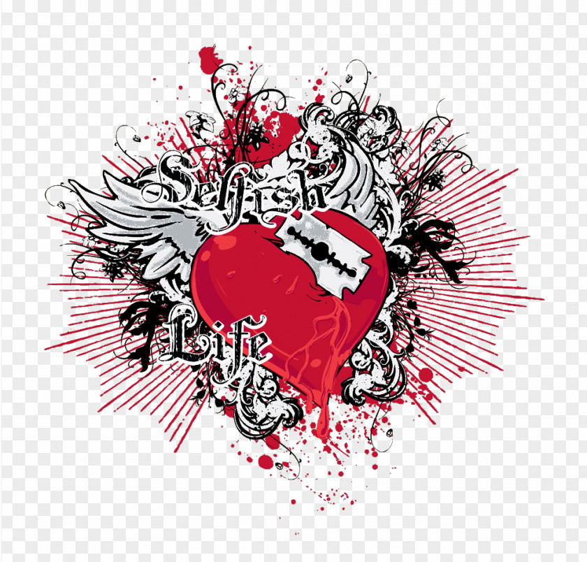 Wounded Heart Tattoo Razor PNG