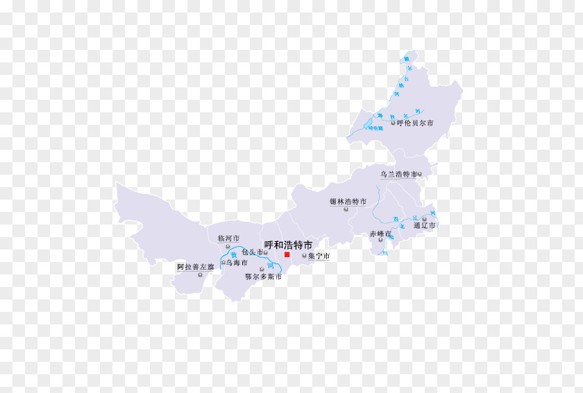 Inner Mongolia Map Hinggan League Alxa Bayannur Baotou Ordos City PNG