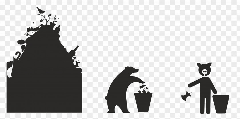 Trash Can Silhouette Rubbish Bins & Waste Paper Baskets Logo PNG