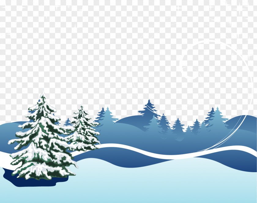 Vector Hand-painted Winter Outdoor Scenery Christmas Elf Eve PNG