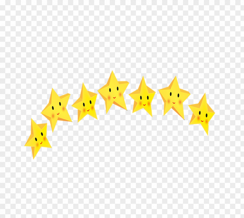 Cartoon Little Star Yellow Drawing PNG