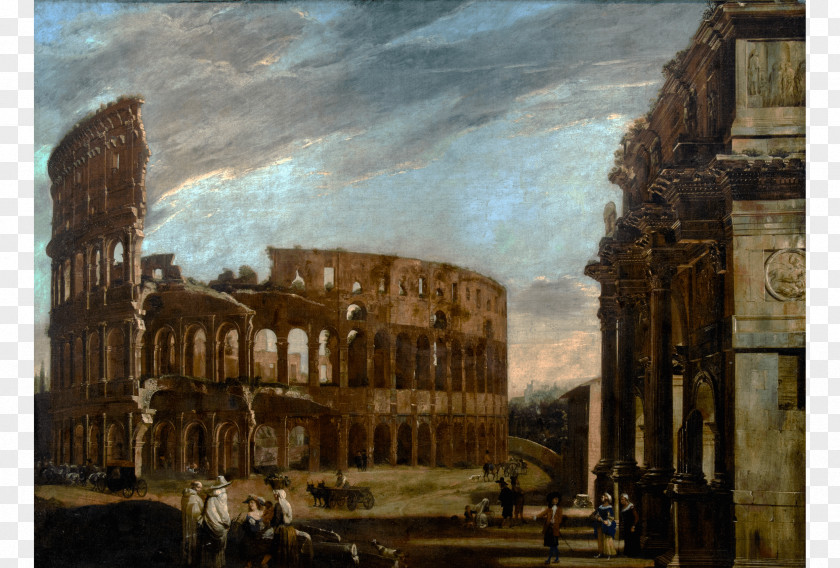 Colosseum Arch Of Constantine 17th Century Painter Oil Painting PNG