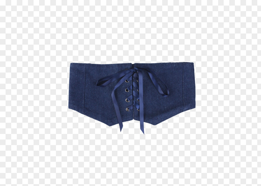 Lace Belt Pocket Denim Jeans Shorts Briefs PNG