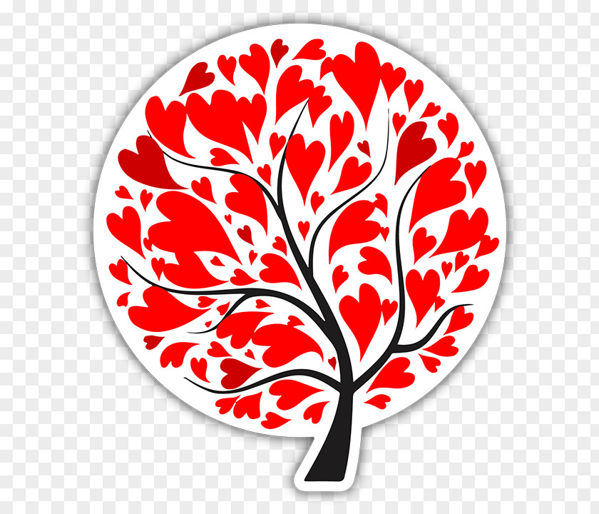 Personalized Car Stickers Vector Graphics Tree Heart Valentine's Day Illustration PNG