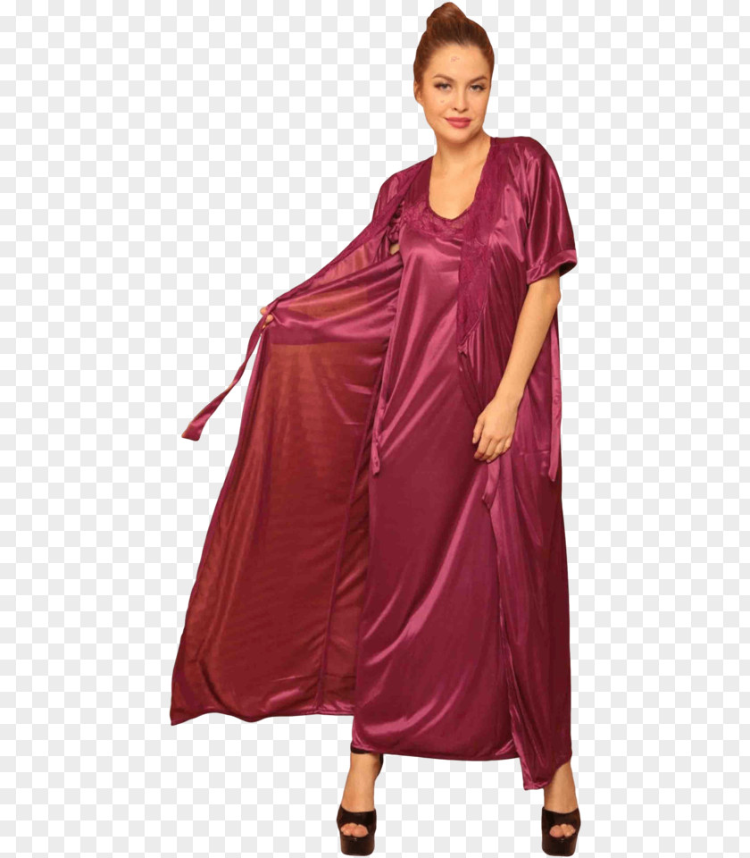 Satin Robe Nightgown Dress Clothing PNG