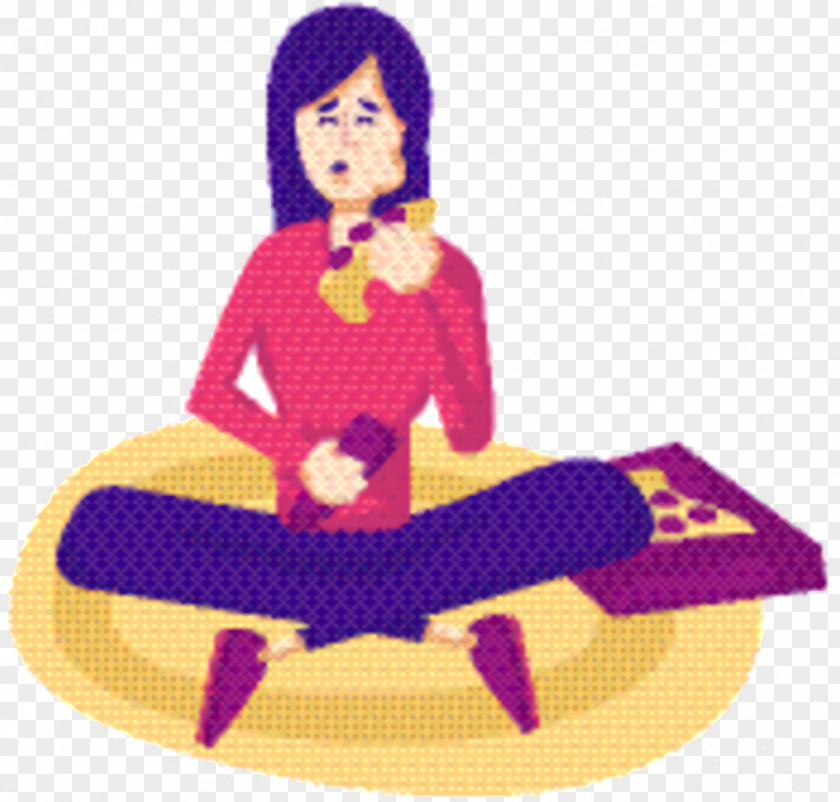 Sitting Violet Character Purple PNG