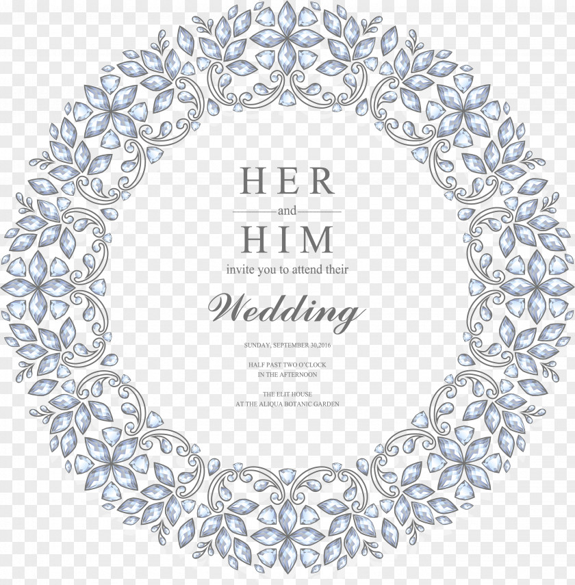 Luxury Hand-painted Gem Ring Wedding Invitations Euclidean Vector Circle PNG