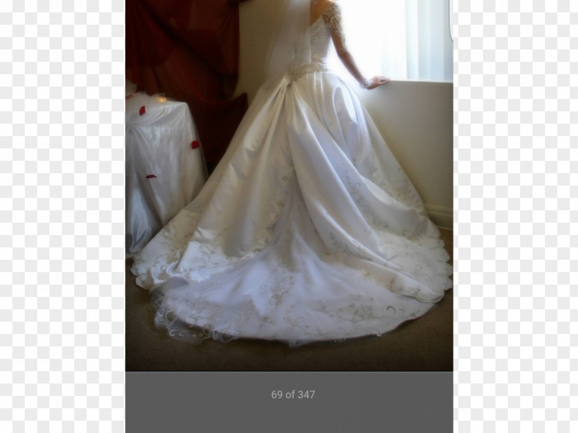 Satin Wedding Dress Shoulder Gown PNG