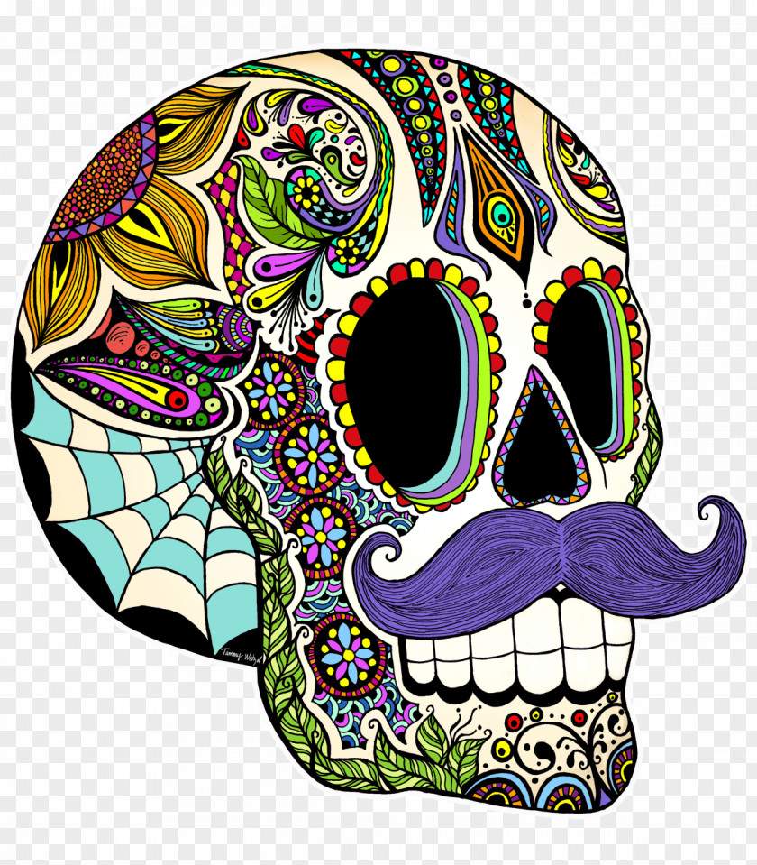 Tshirt Calavera T-shirt Moustache Skull Movember PNG