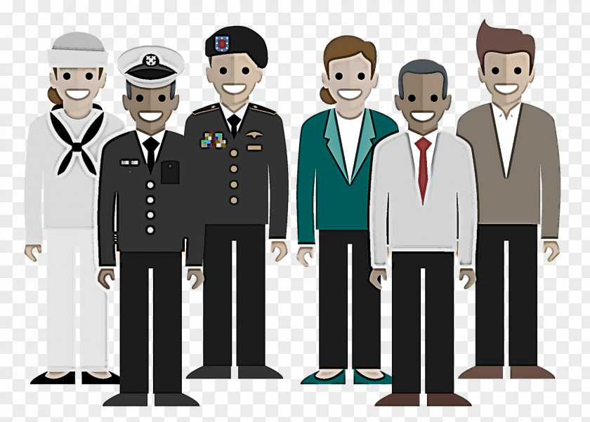 Whitecollar Worker Gentleman People Social Group Uniform Team Cartoon PNG