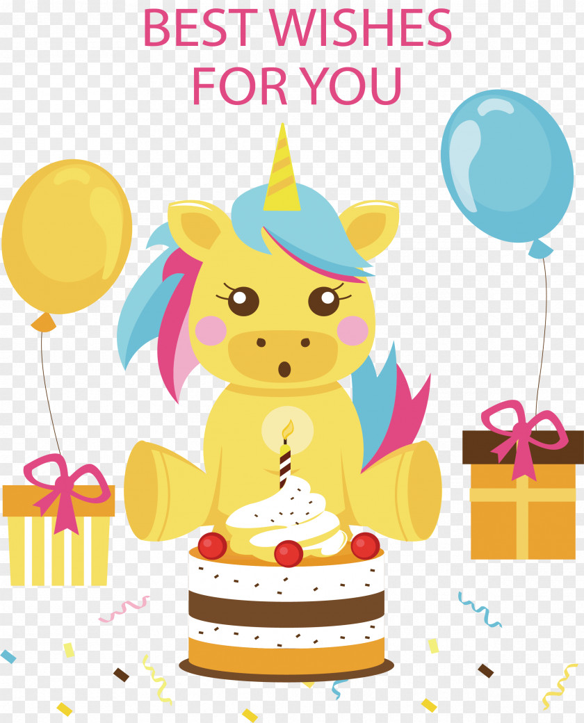 A Unicorn Sitting In The Middle Of Gift PNG