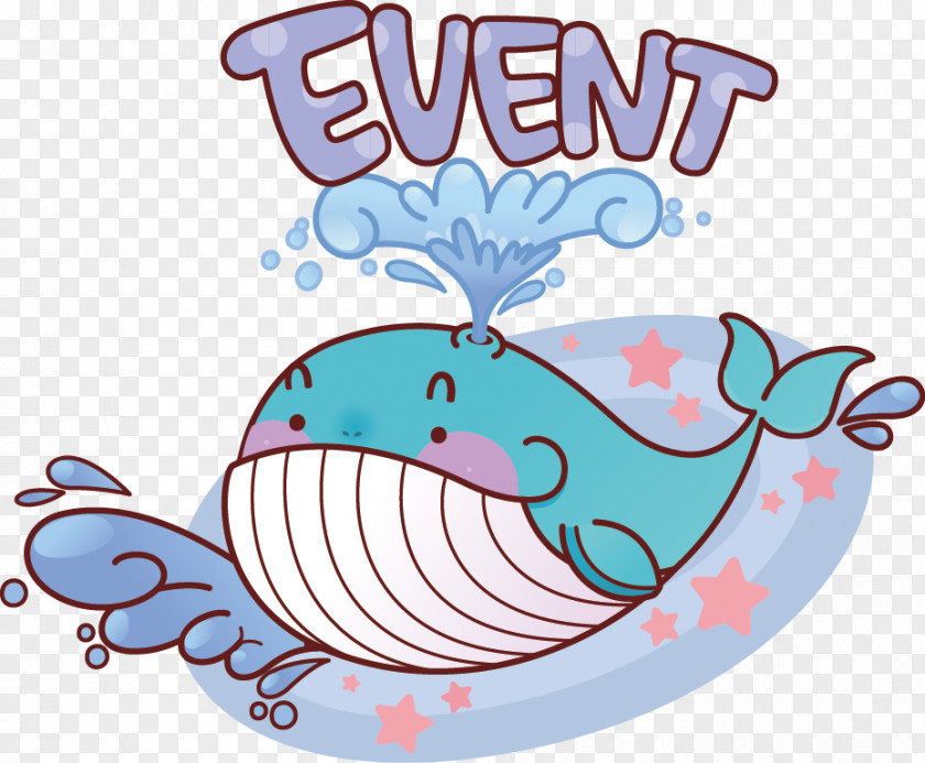 Cartoon Cute Event Whale Illustration PNG