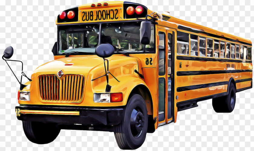 Public Transport Car School Bus Cartoon PNG