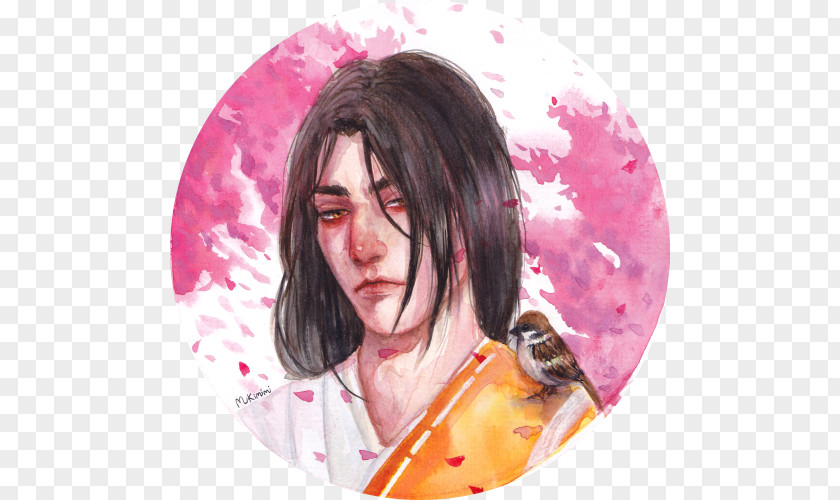 Watercolor Painting Portrait Pink M PNG