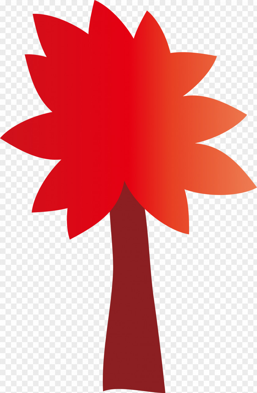 Red Tree Leaf Plant Woody PNG