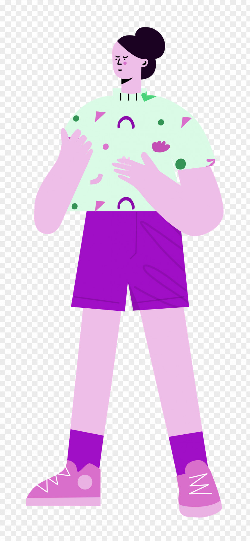 Standing Shorts Woman PNG