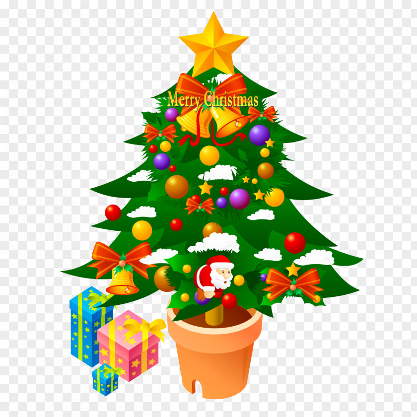 Decorating Christmas Tree Santa Claus Day Pre-lit Clip Art PNG