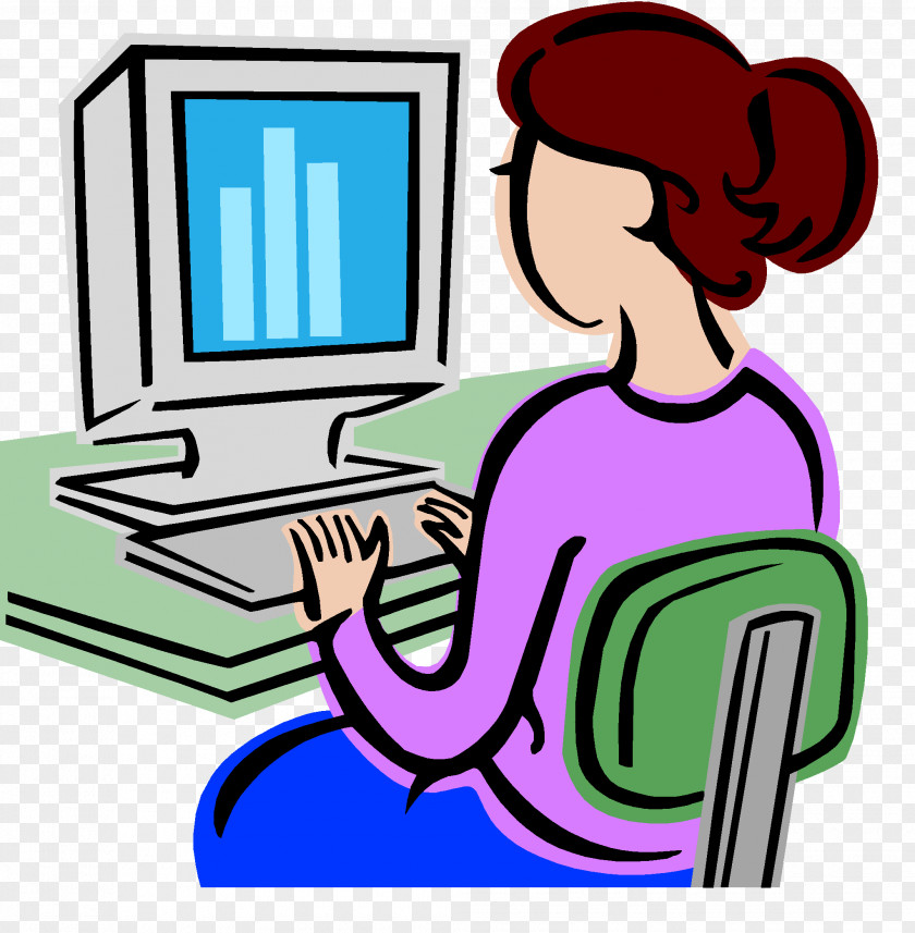 Computer Desktop Pc Woman Download Clip Art PNG