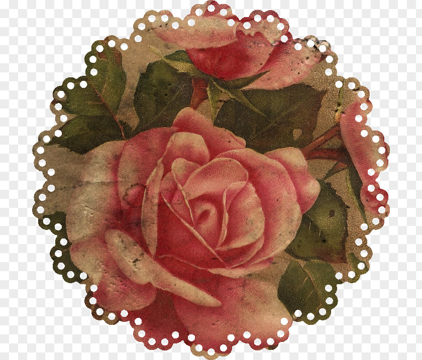 Doiley Doily Garden Roses Paper Flower Bouquet Clip Art PNG