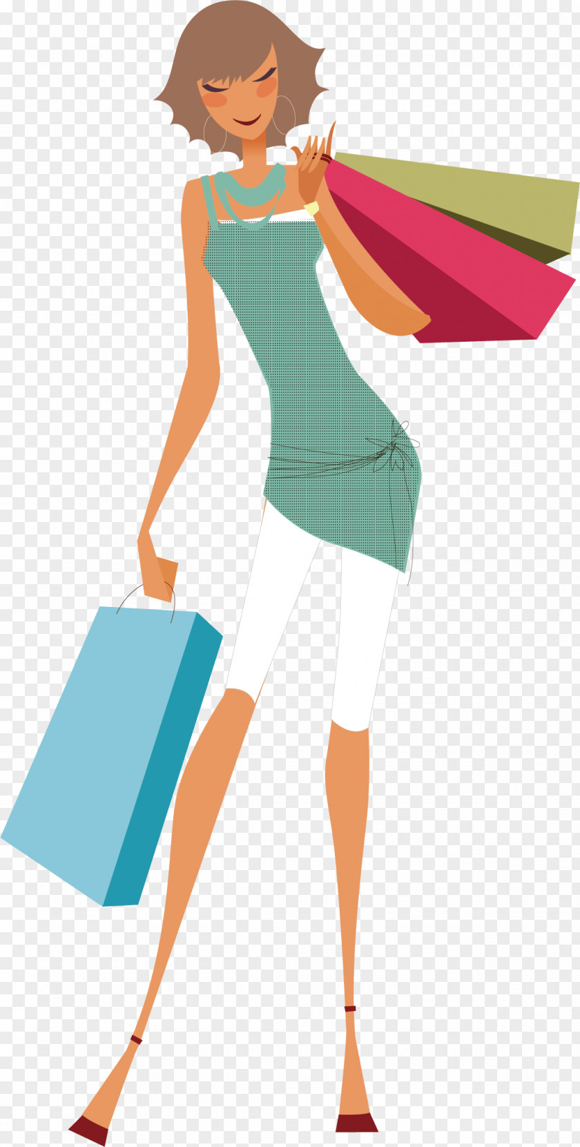 Shopping Woman Bag Sticker PNG