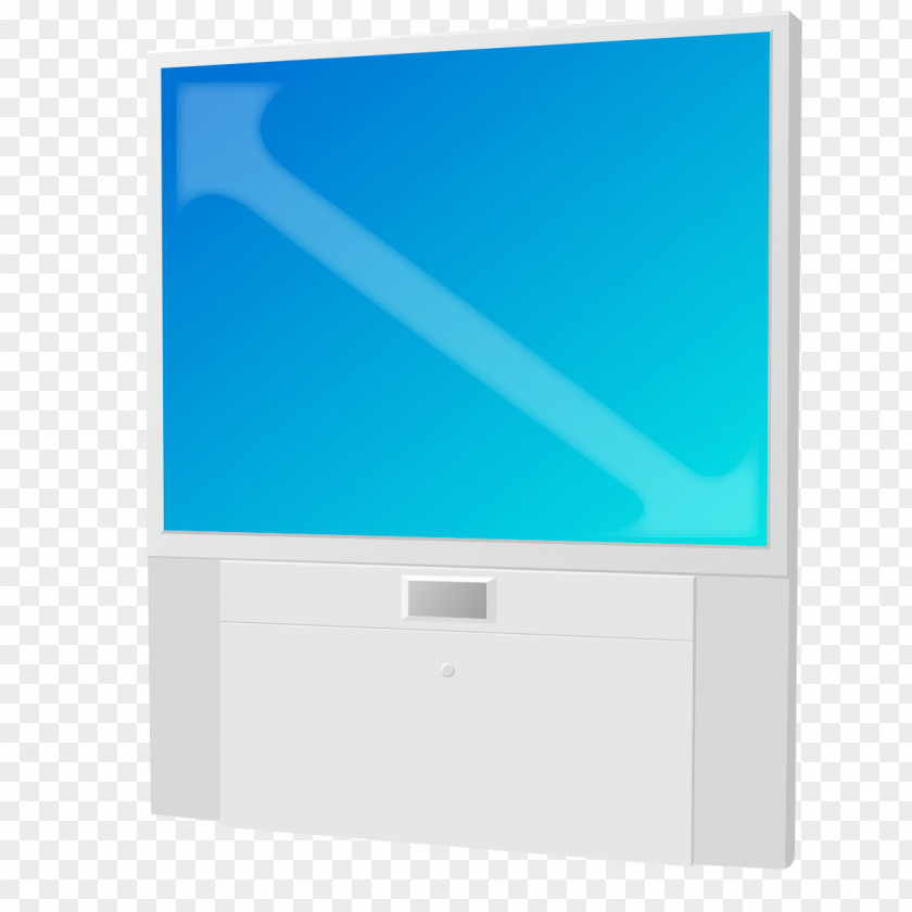 Hand-painted Blue TV Television Set Computer Monitor Flat Panel Display Rectangle PNG