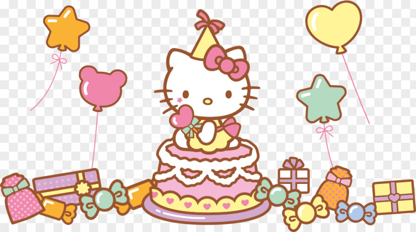 Hello Kitty Birthday Cake Drawing PNG