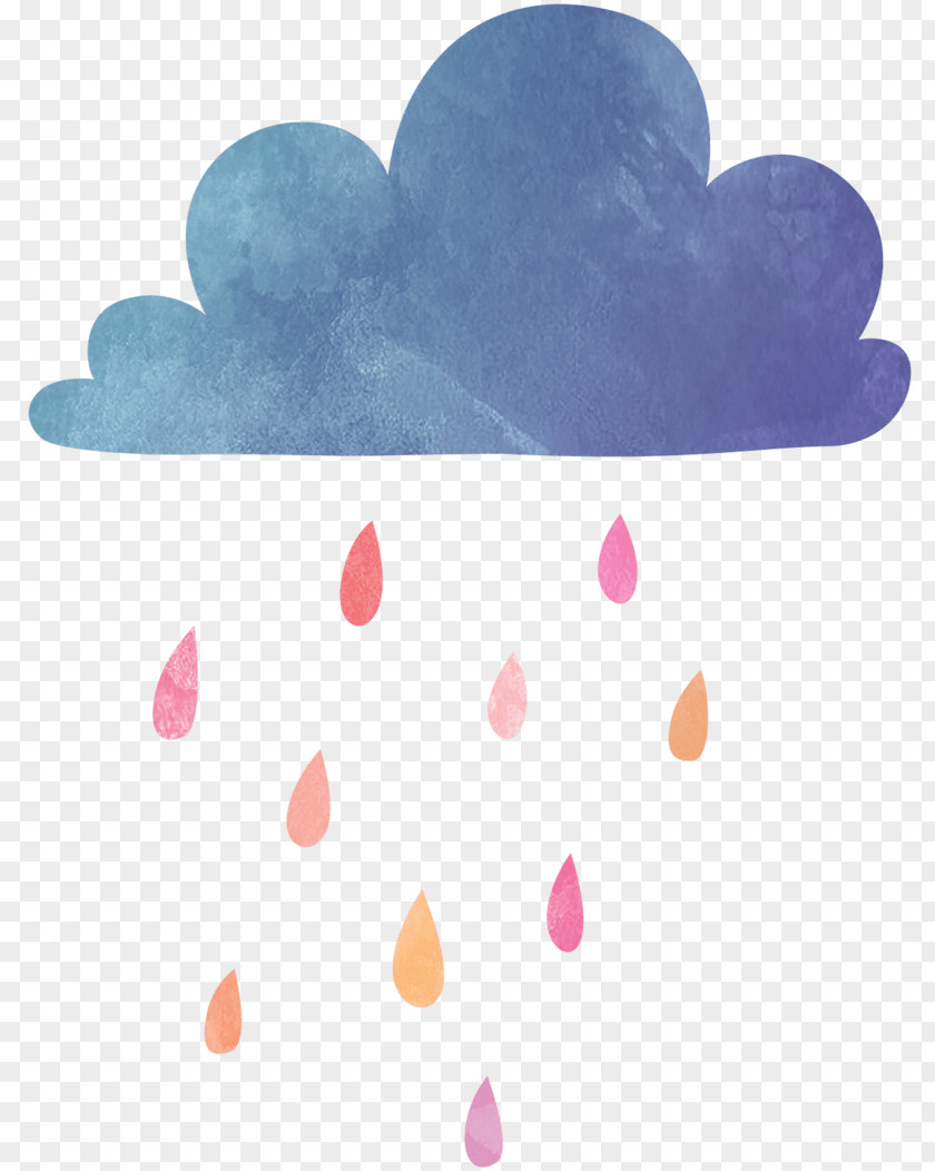 Adobe Watercolor Rain Cloud Image Illustration PNG