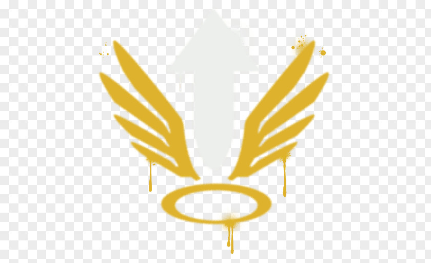 Overwatch PlayStation 4 Mercy Aerosol Spray Tracer PNG spray Tracer, Wings and a halo effect, angel ring with wings white arrow pointing top clipart PNG
