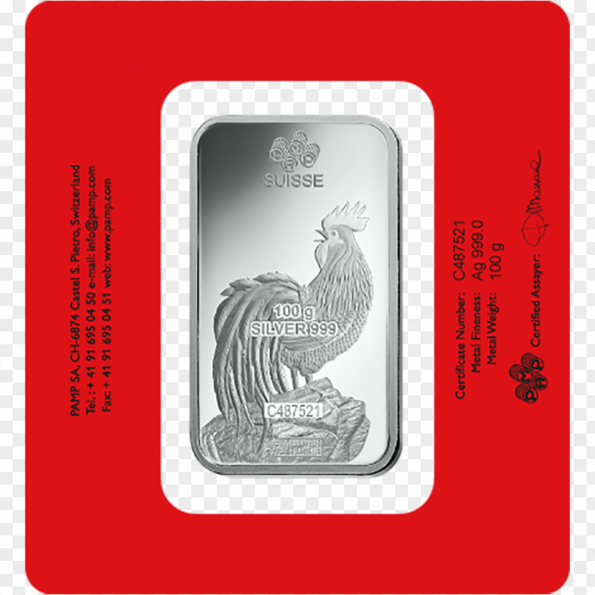 Silver Bar PAMP Gold Bullion Precious Metal PNG