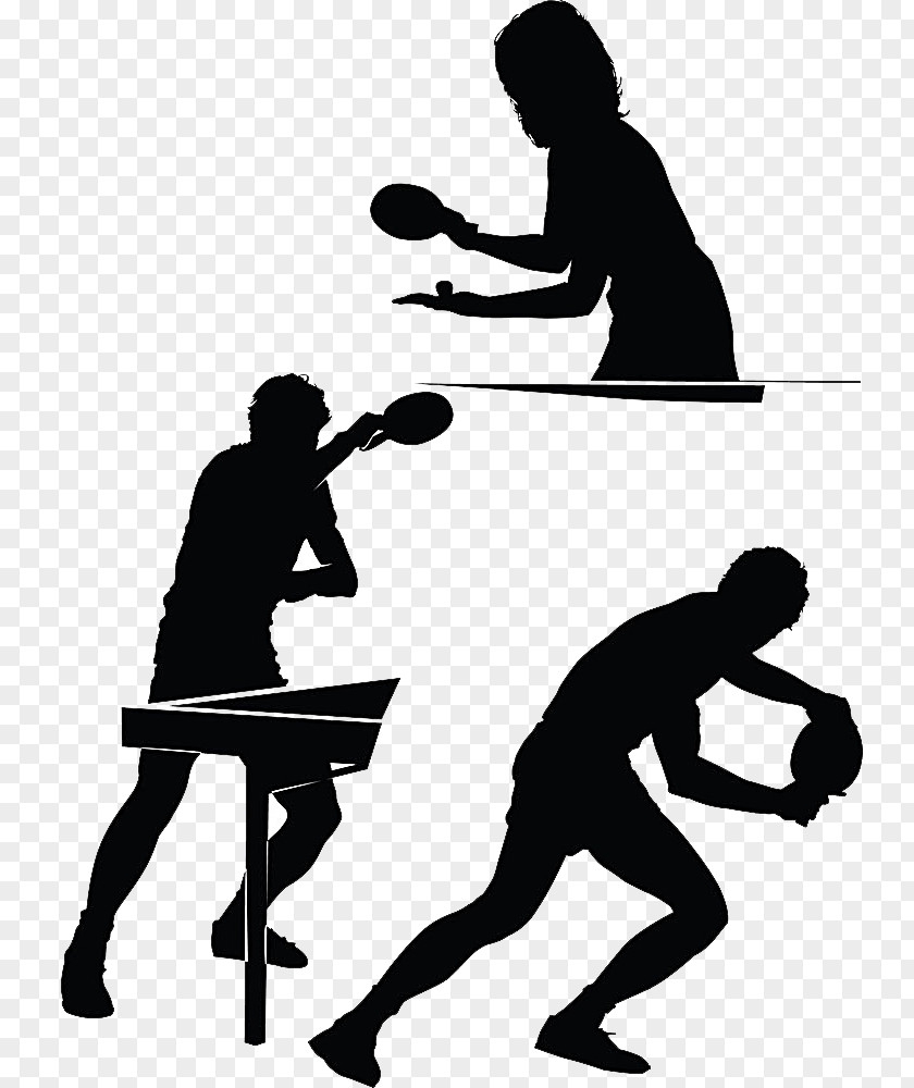 Table Tennis Silhouette Racket Clip Art PNG