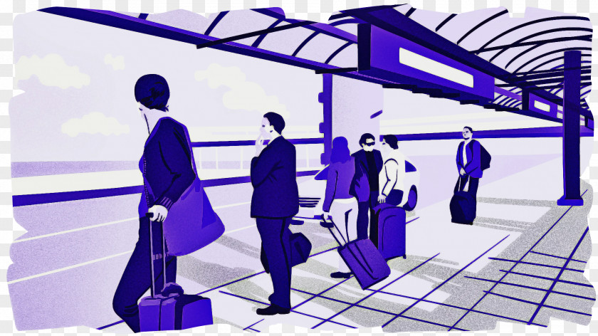 Passenger Electric Blue Transport Line Airport Terminal PNG