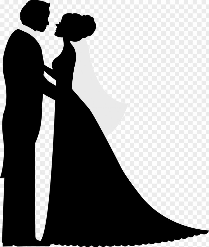Wedding Couple Silhouette Invitation Bridegroom PNG