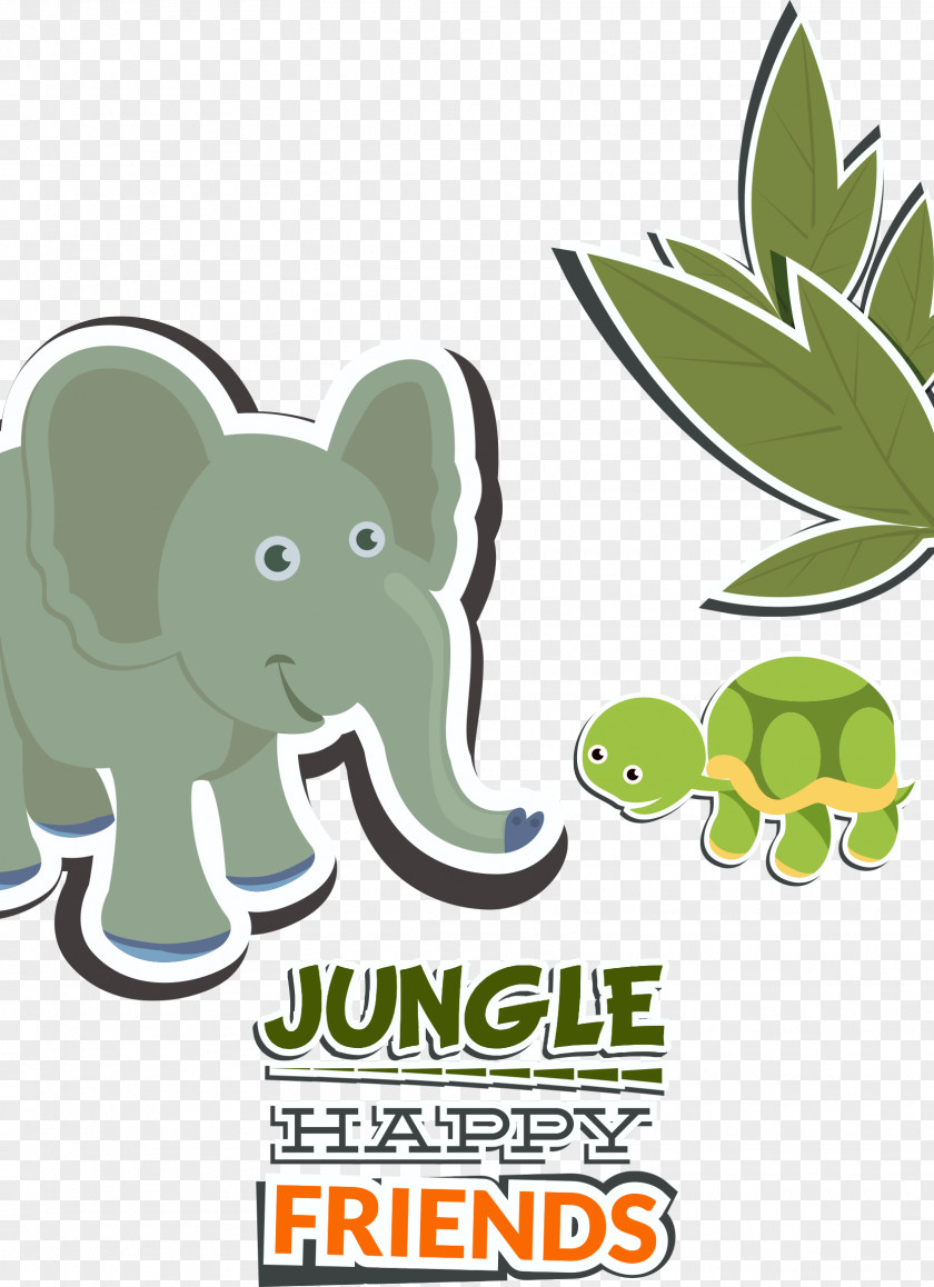 Elephant And Turtle Vector Clip Art PNG