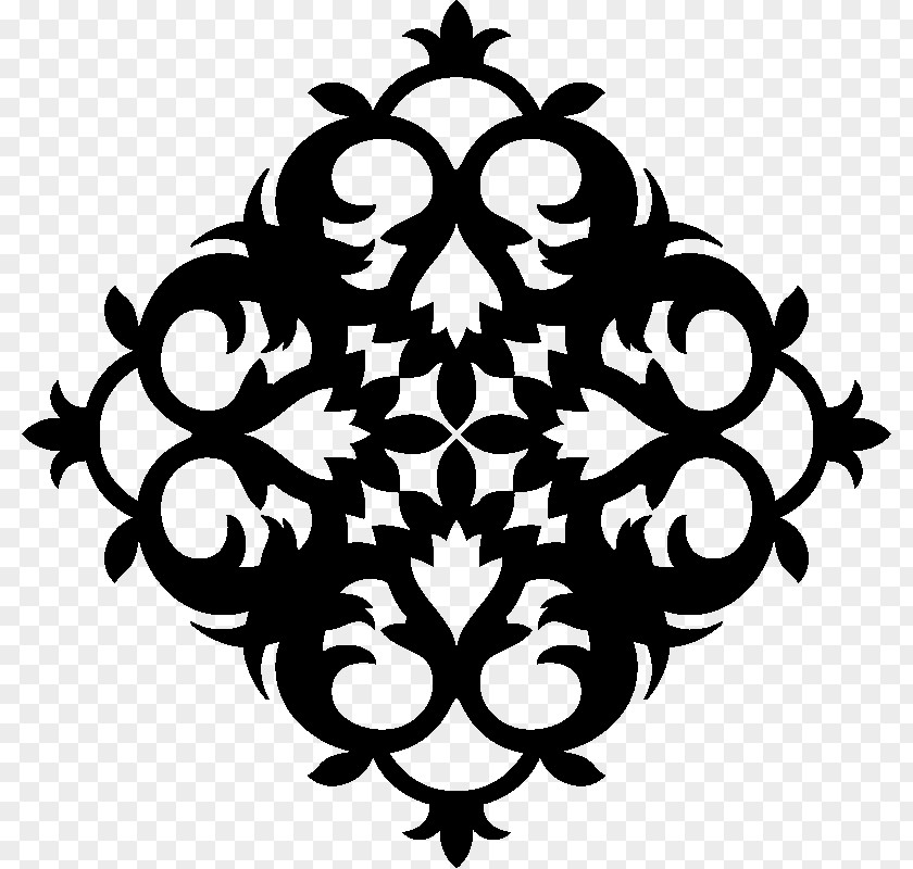 Line Symmetry Flower Pattern PNG