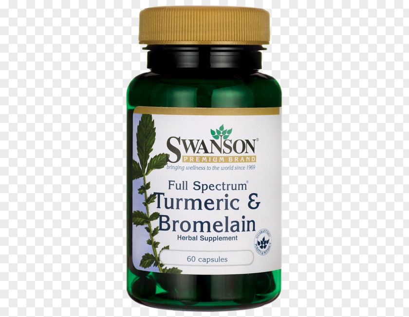 Curcumin Benefits Swanson Health Products Dietary Supplement Turmeric Capsule Life Extension Specially-Coated Bromelain PNG
