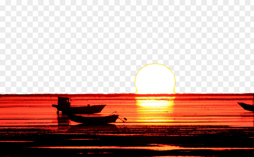 Sunrise At Sea Wallpaper PNG