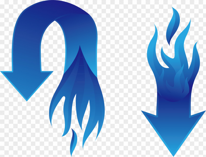 Vector Arrow Blue Flame PNG