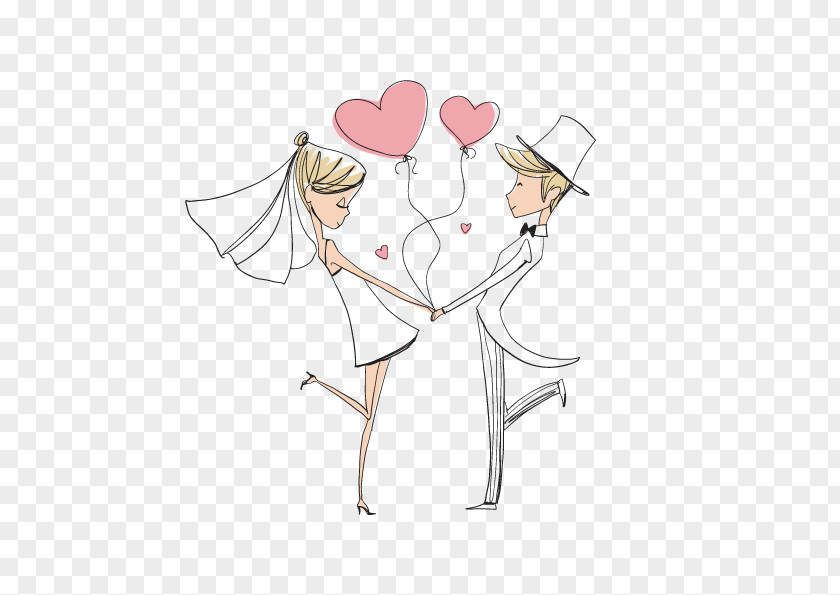 Bride And Groom Bridegroom Wedding Illustration PNG