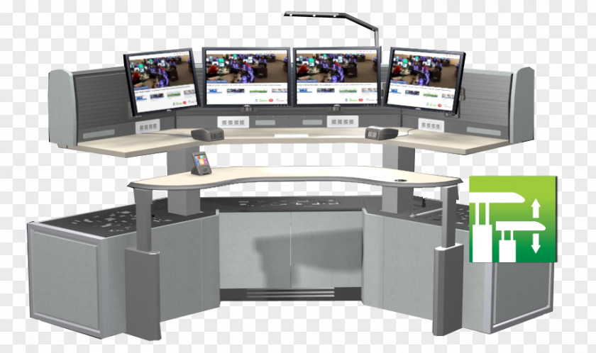 Control Room Desk Business Poster Display Device PNG