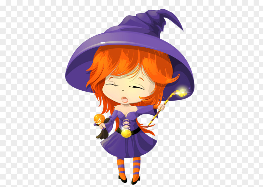 Purple Eyes Closed Little Witch Witchcraft Clip Art PNG