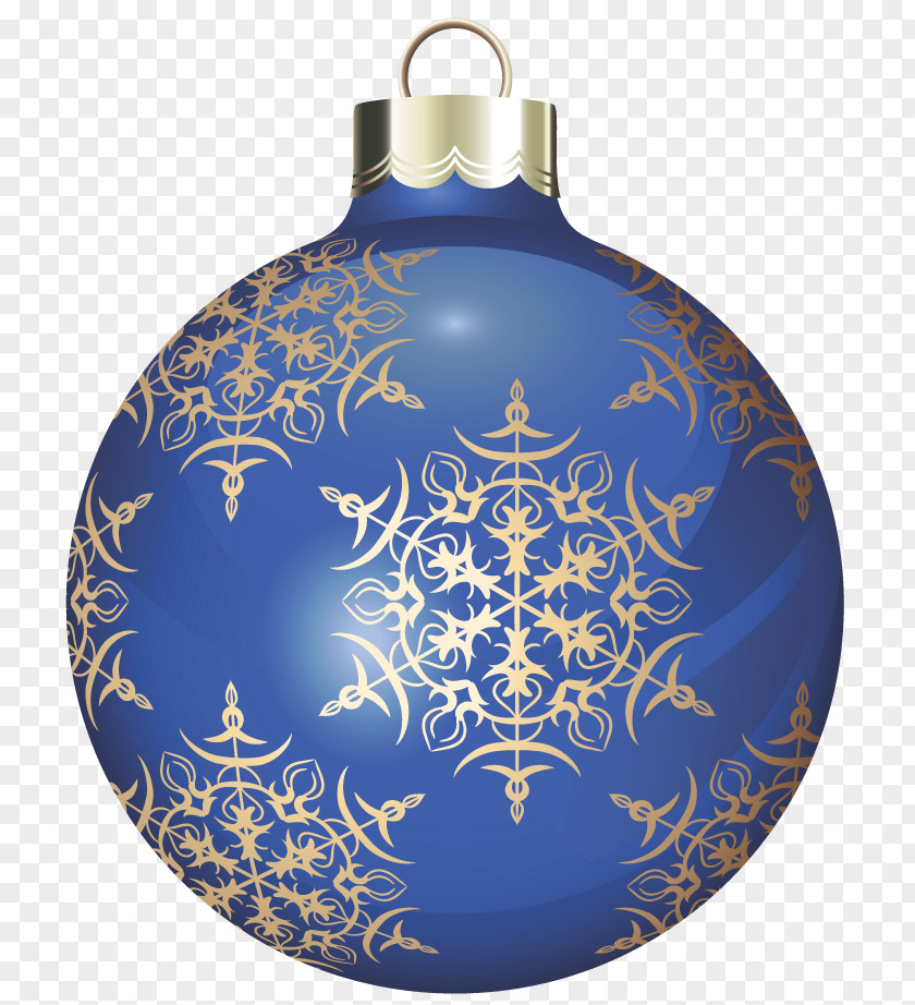 Transparent Blue And Gold Christmas Ball Clipart PNG