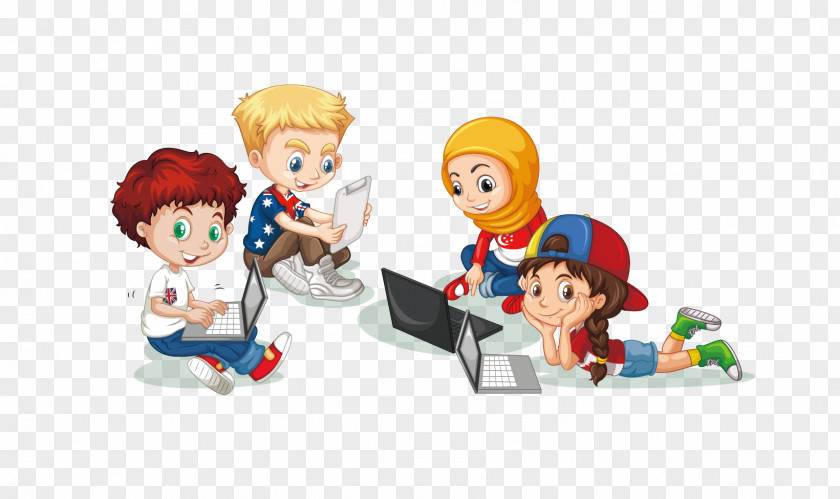 Children Play On The Computer Child PNG