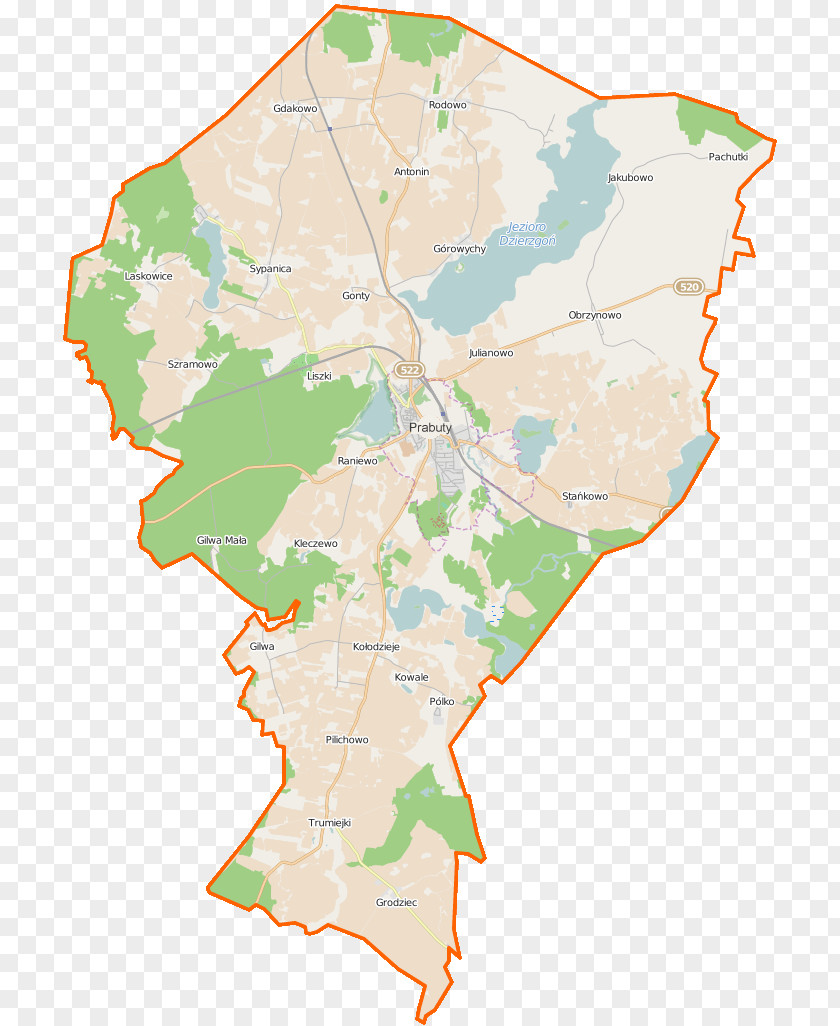 Map Prabuty Kołodzieje, Kwidzyn County Jakubowo, Jezioro Dzierzgoń Obrzynowo PNG