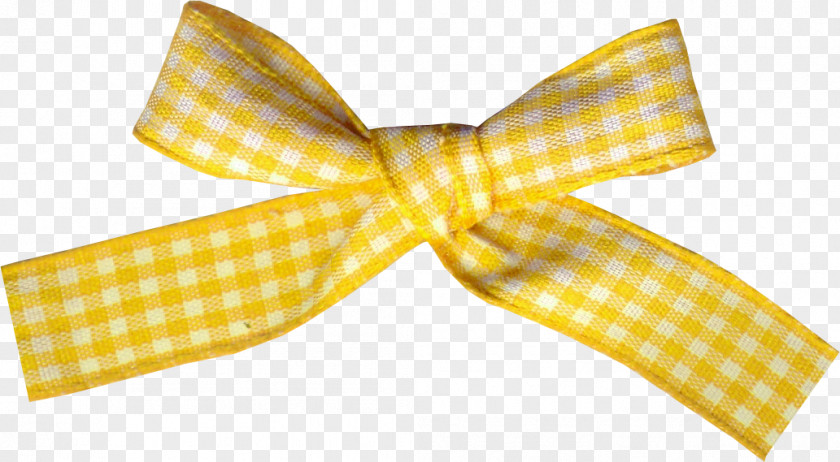Floating Yellow Ribbon Bow Gift PNG