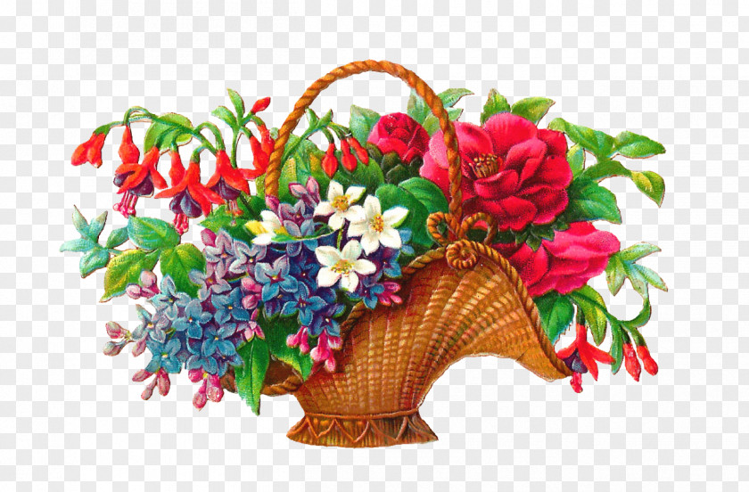 Flower Basket Clip Art PNG