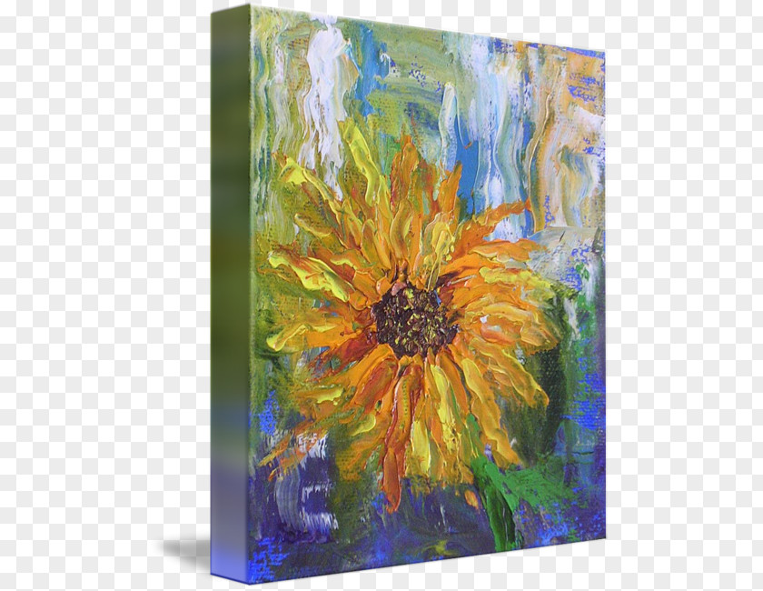 Painting Common Sunflower Modern Art Canvas Print Acrylic Paint PNG