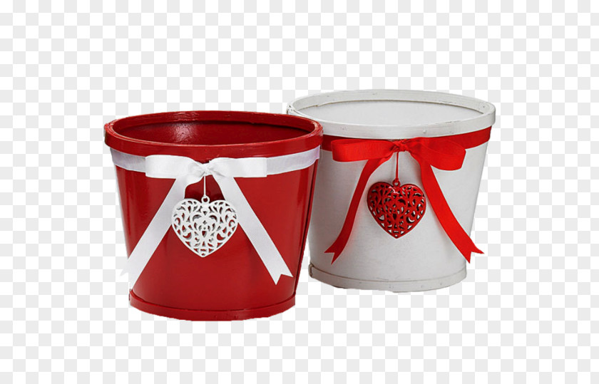 Red And White Bow Bucket Clip Art PNG