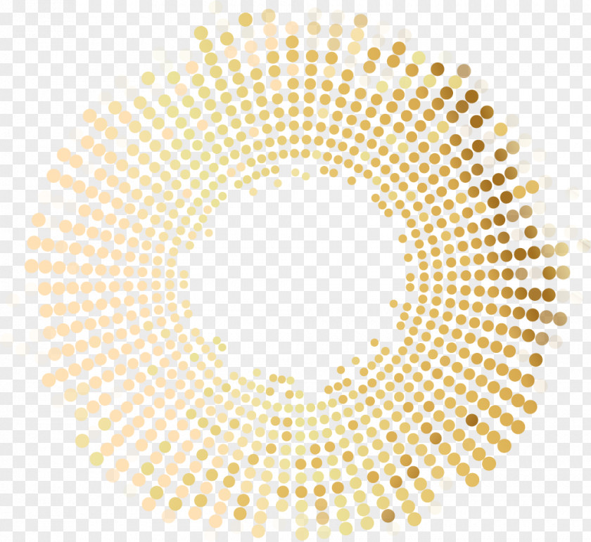 Vector Painted Golden Circle Halftone PNG